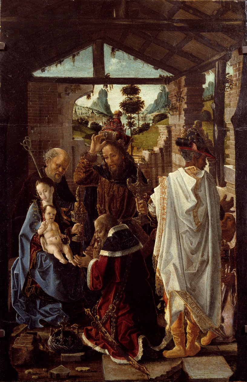 Adoração dos Magos. (óleo sobre madeira, cerca de 1582) de Paolo de San Leocadio