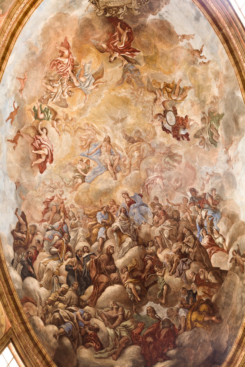 Catedral de San Cataldo, Capela de San Cataldo, Abóbada com frescos da glória de San Cataldo, Taranto, Puglia (foto) de Paolo di Matteis