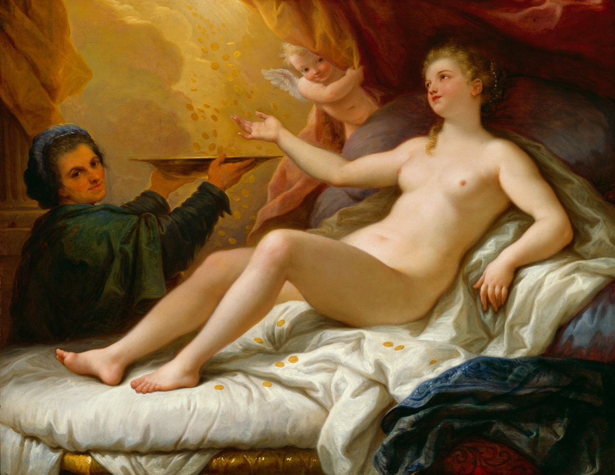 Danae, c.1705 (óleo sobre tela montado em masonite) de Paolo di Matteis