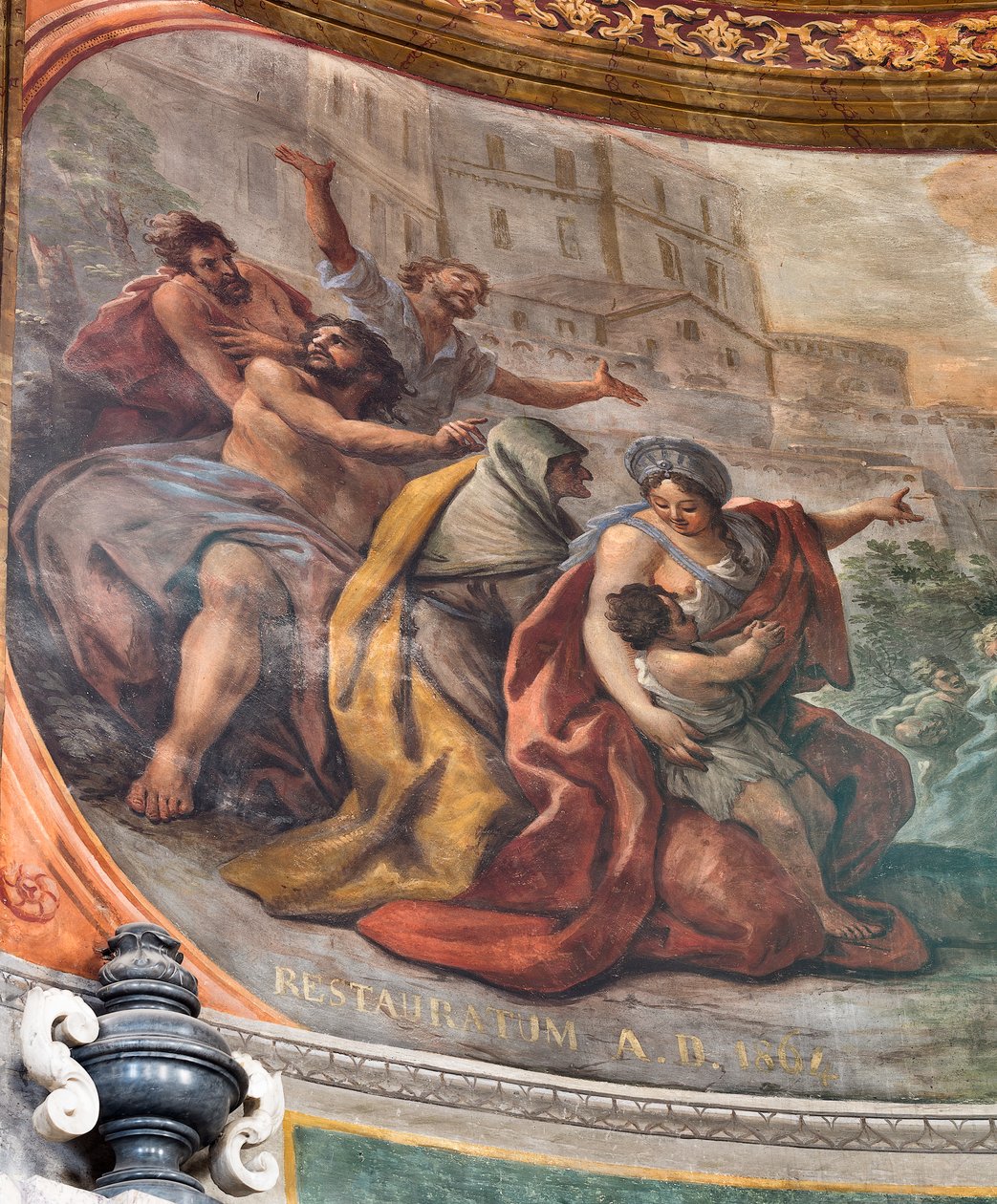 Frescos de Paolo de Matteis datados de 1714 na abóbada e no tambor, representando a vida do Santo, Capela de São Cataldo na Catedral, Taranto, Itália (foto) de Paolo di Matteis