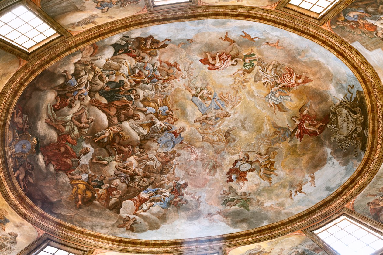 Frescos que retratam a vida de São Cataldo de Paolo di Matteis