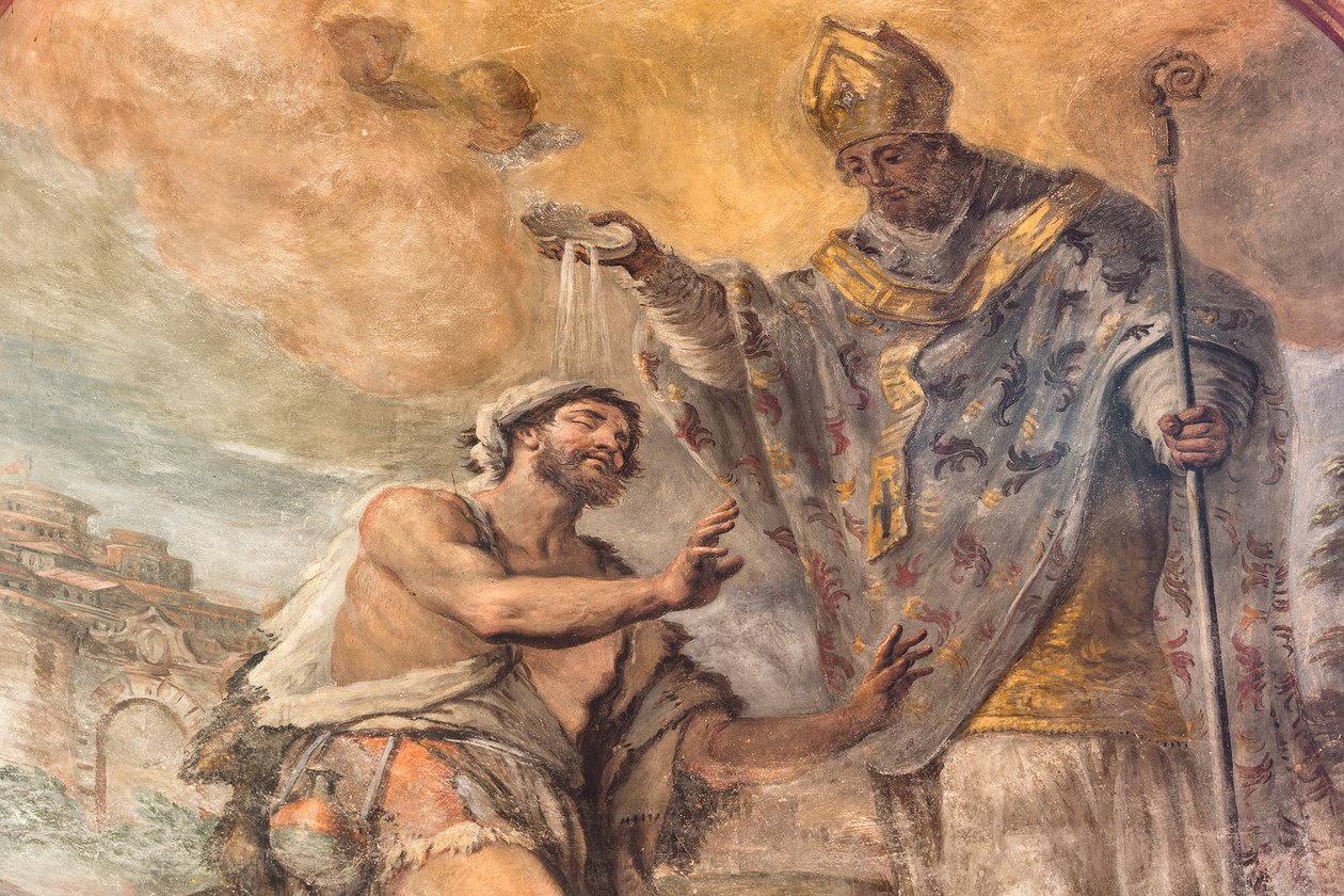 Frescos que retratam a vida de São Cataldo de Paolo di Matteis