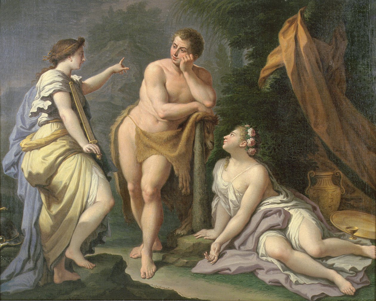 The Choice of Hercules (óleo sobre tela) de Paolo di Matteis