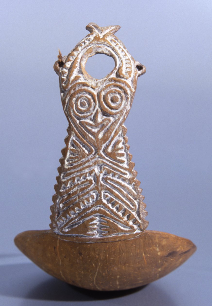 Colher decorativa do Golfo de Papua (coco) de Papua New Guinean