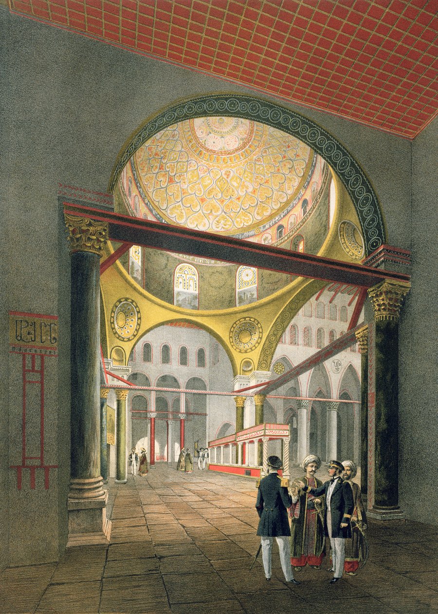 A mesquita El Aksa, de &39;Souvenirs of Jerusalem&39;, gravada por Charles Claude Bachelier (fl.1830-60) e Albert Adam (n.1833) 1861 de Paris