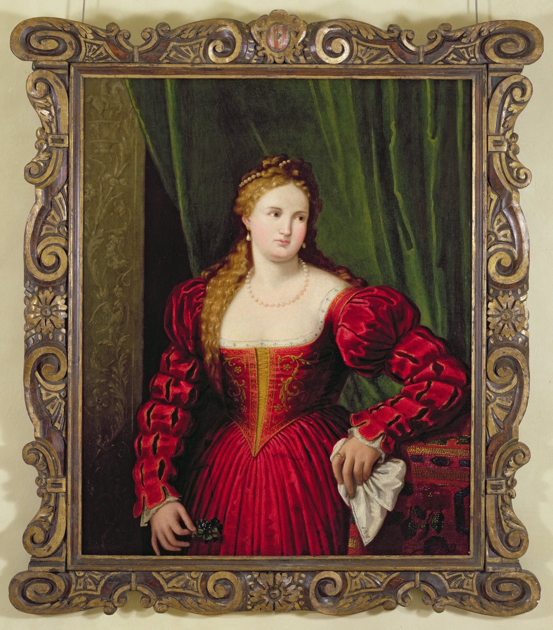 Retrato de Violante, filha de Palma Vecchio, 1530-35 de Paris Bordone
