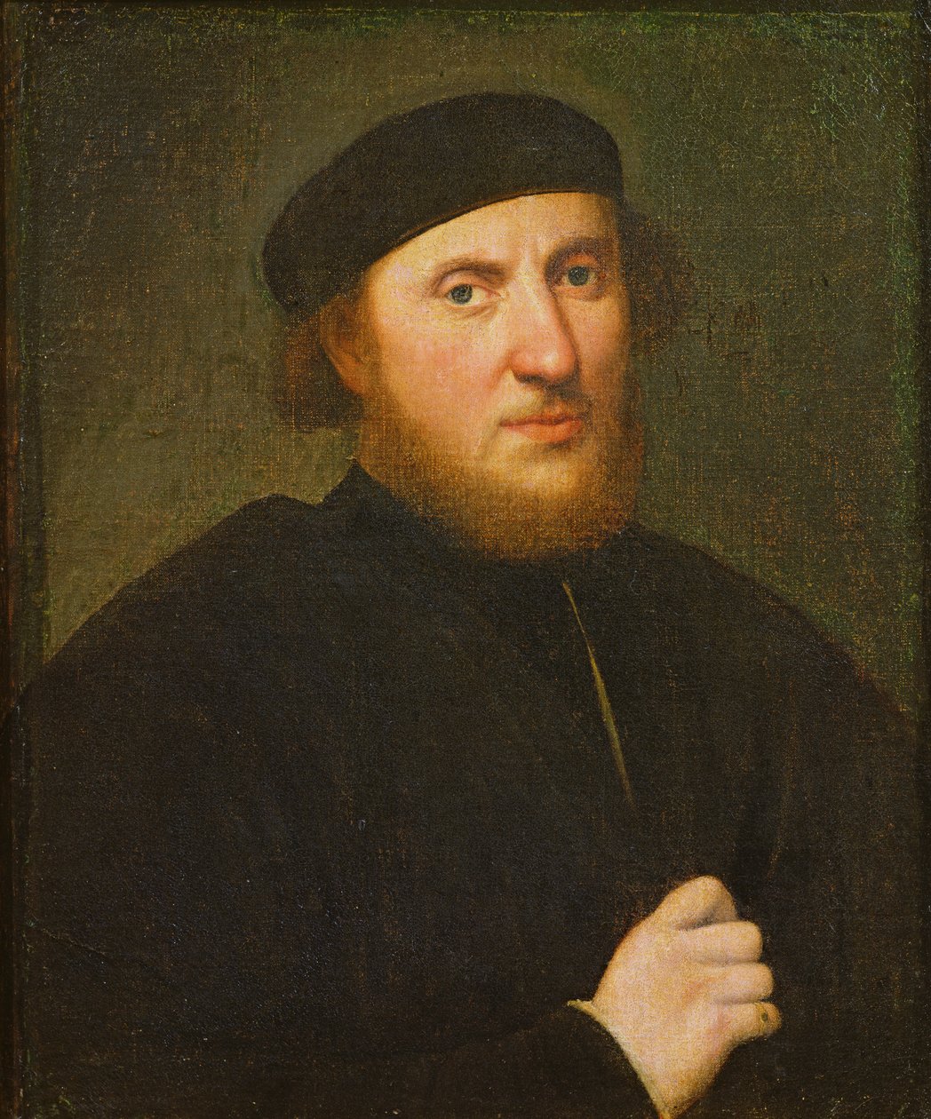 Retrato, de, um, homem, em, um, pretas, Toque de Paris Bordone
