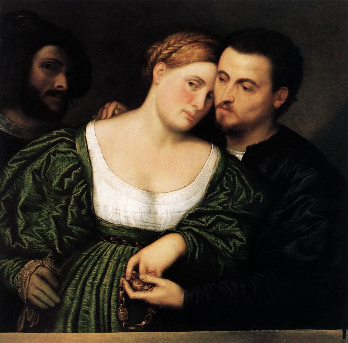 Amantes venezianos de Paris Bordone