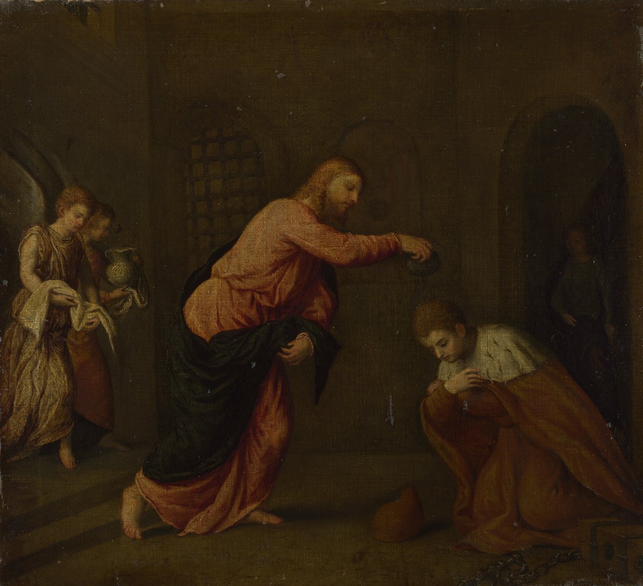 Cristo batizando São João Mártir de Alexandria, c. 1565 de Paris Bordone
