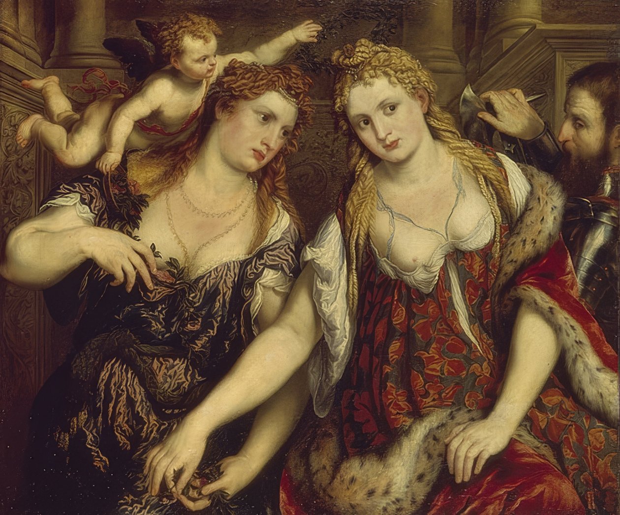 Flora, Vênus, Marte e Amor. 1550s de Paris Bordone