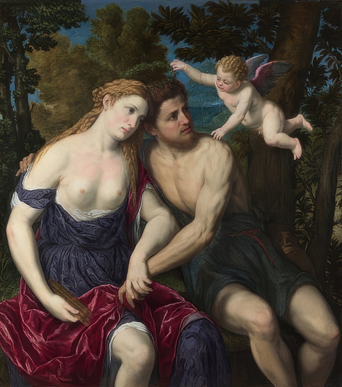Amantes. 1555-60 de Paris Bordone