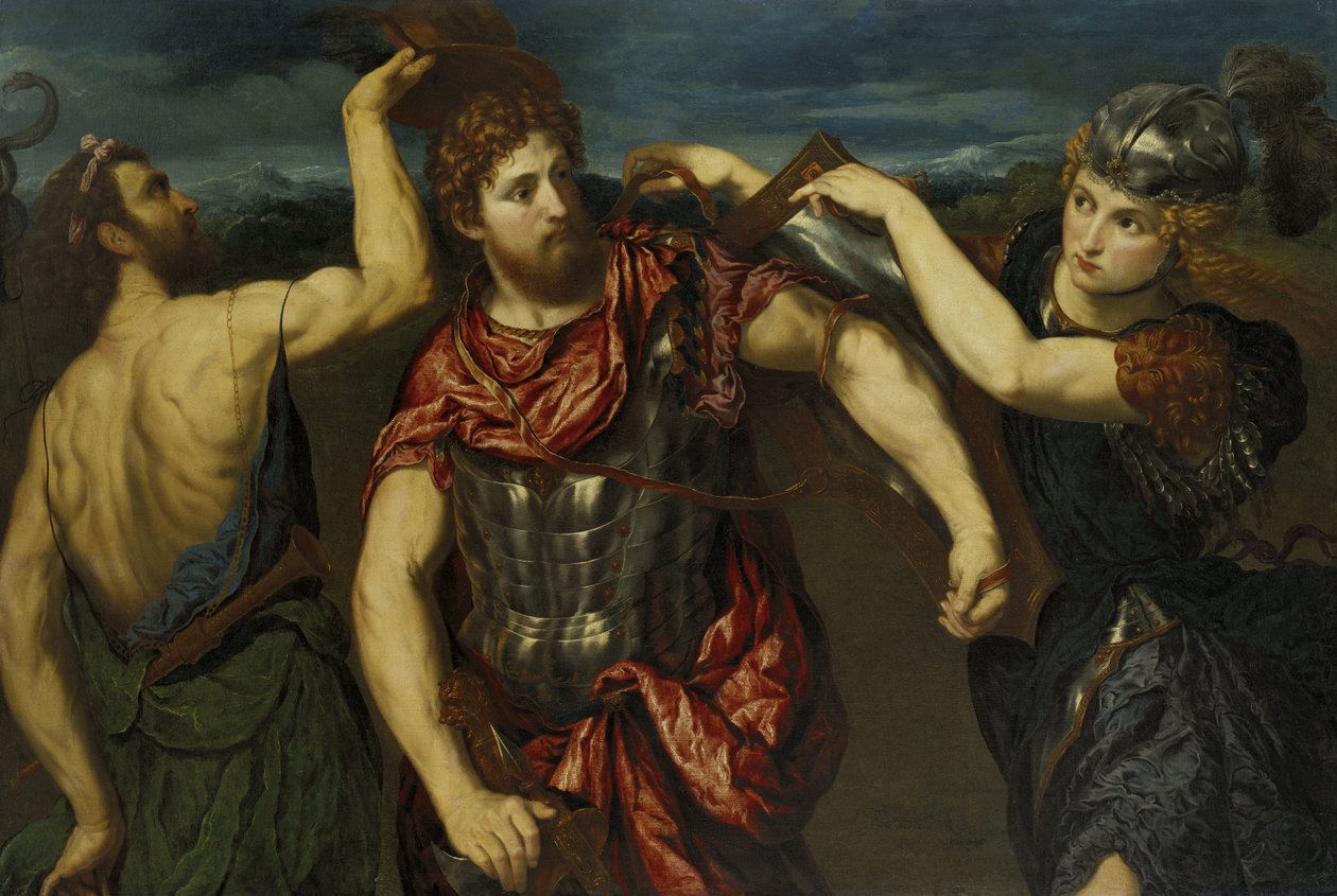 Perseus Armado por Mercúrio e Minerva de Paris Bordone