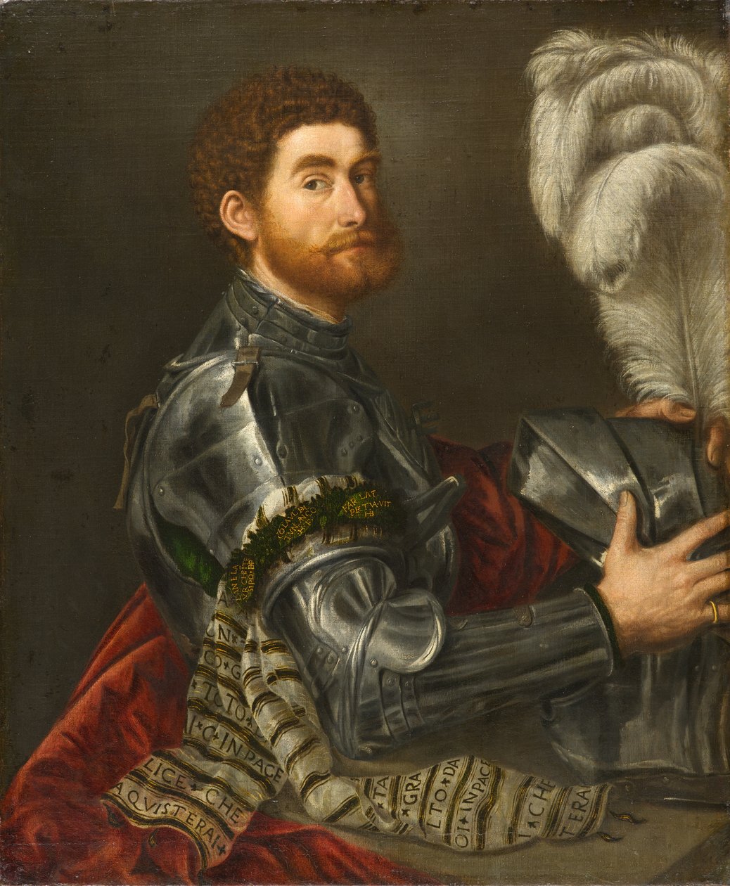 Retrato de um homem em armadura, c.1535-1540 de Paris Bordone