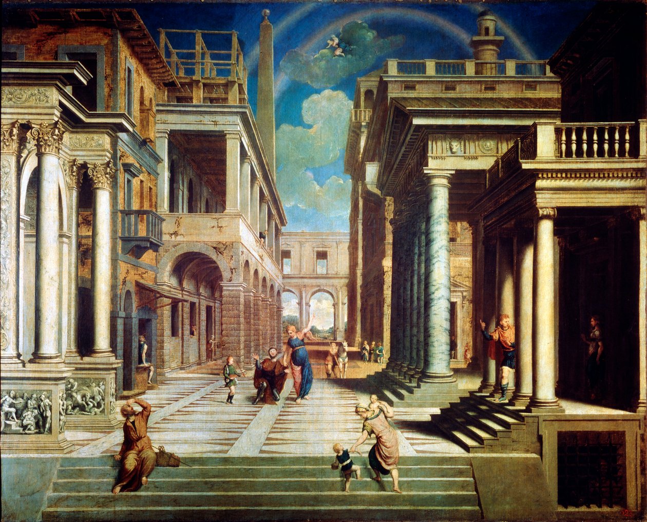 A aparição da Sibila a César Augusto, 1535. de Paris Bordone