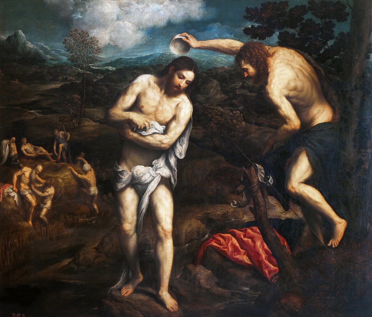 O Batismo de Cristo, 1548-1551. de Paris Bordone