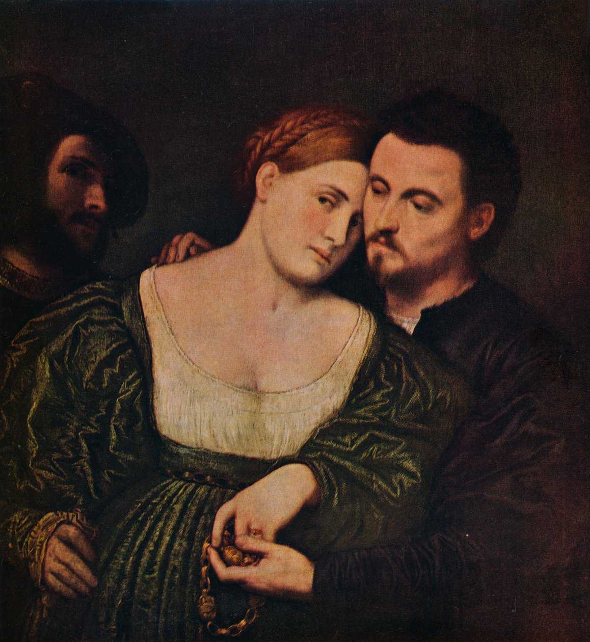 Os amantes, 1525-1530 c1940 de Paris Bordone