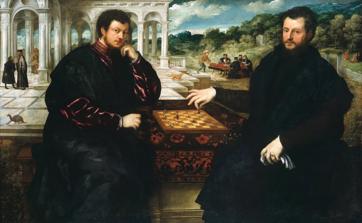 Dois jogadores de xadrez, cerca de 1545. de Paris Bordone