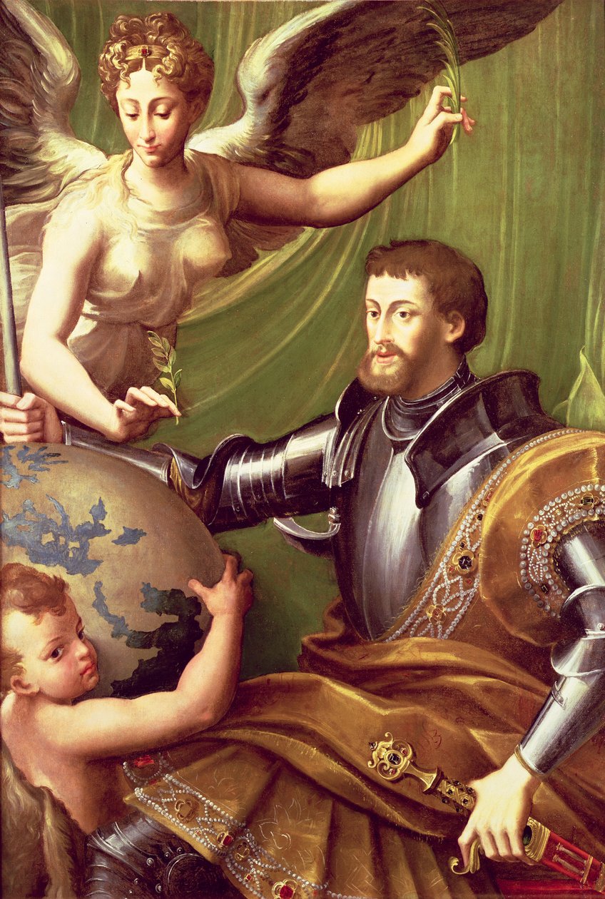 Imperador Charles V (1500-58) Recebendo o Mundo, c.1529 de Parmigianino