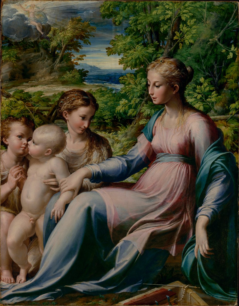 Parmigianino - Virgem e Menino com São João Batista e Maria Madalena de Parmigianino