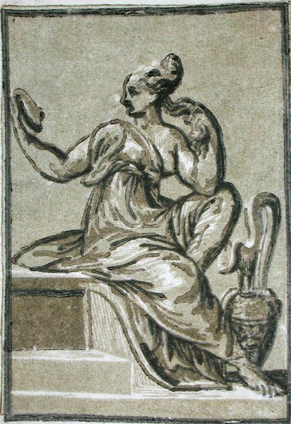 Prudência, por um artista anónimo (xilogravura) de Parmigianino 
