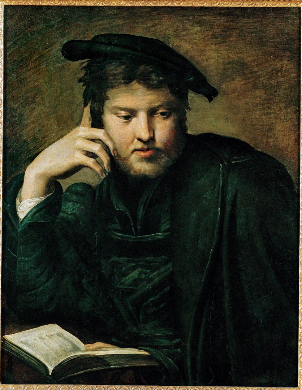 Homem com livro, primeiros trabalhos ... de Parmigianino (1503 40)