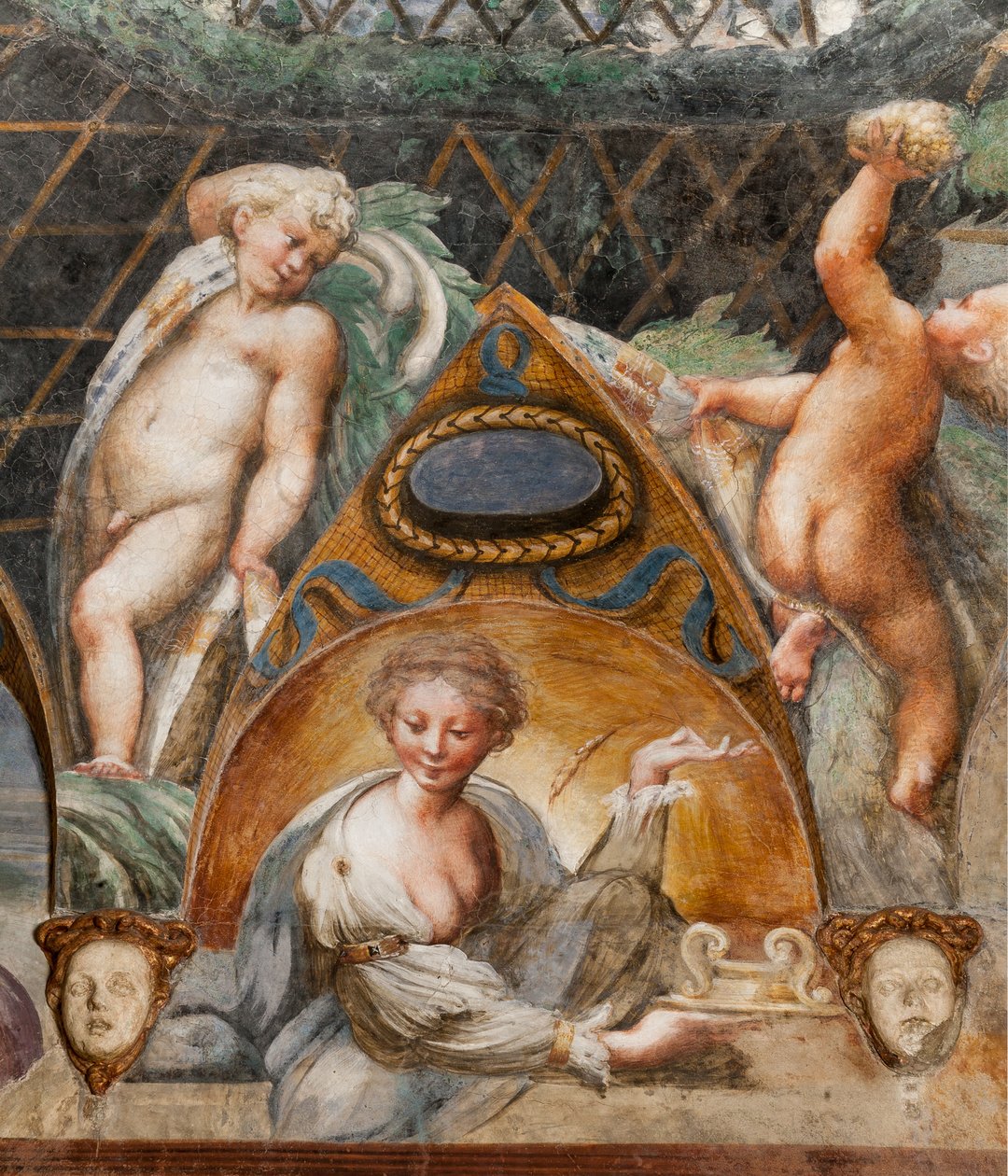 Paola Gonzaga como a Deusa Ceres, da Sala de Diana e Actéon, detalhe de 2384753 de Parmigianino