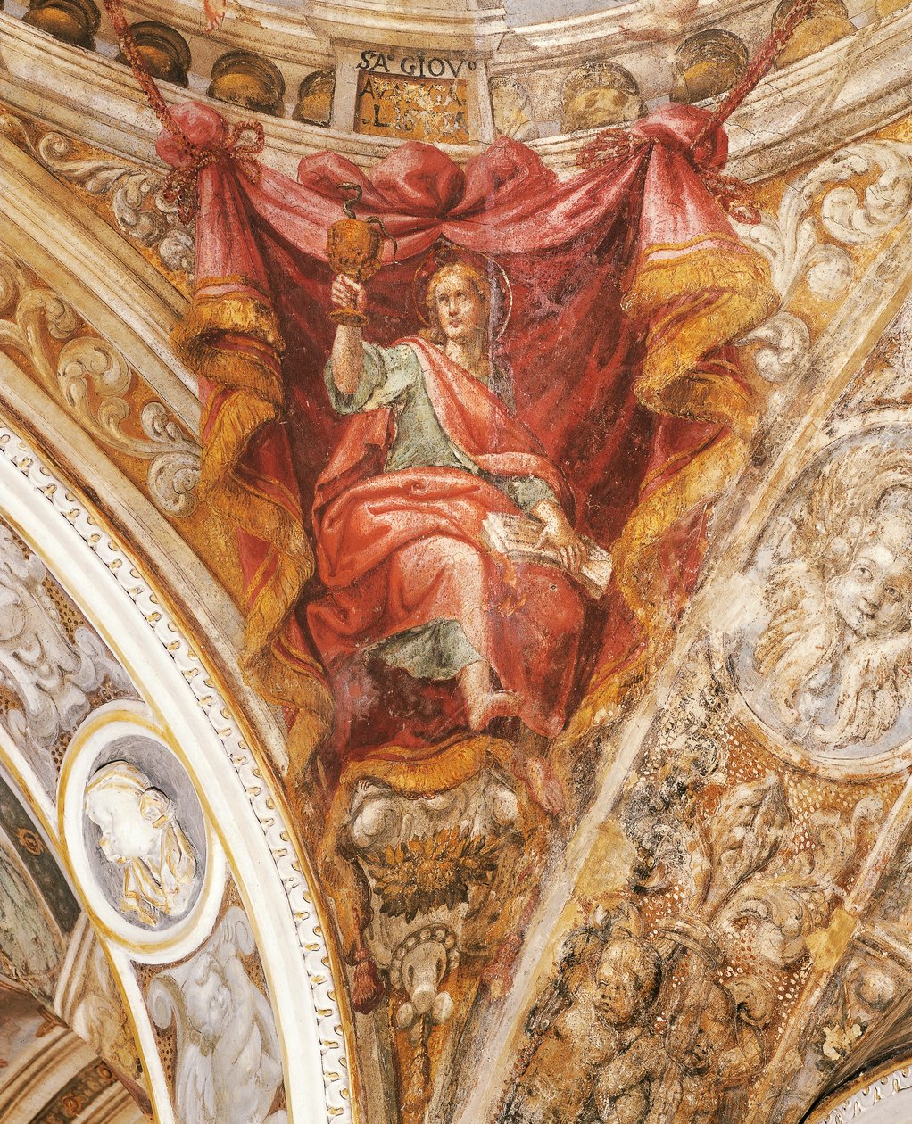 Santo Hilário de Poitiers de Francesco Mazzola, conhecido como Parmigianino (1503-1540), fresco, Igreja de San Giovanni Evangelista, Parma de Parmigianino