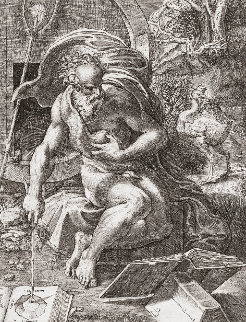 Diógenes, filósofo grego do século III a.C. (gravura) de Parmigianino 