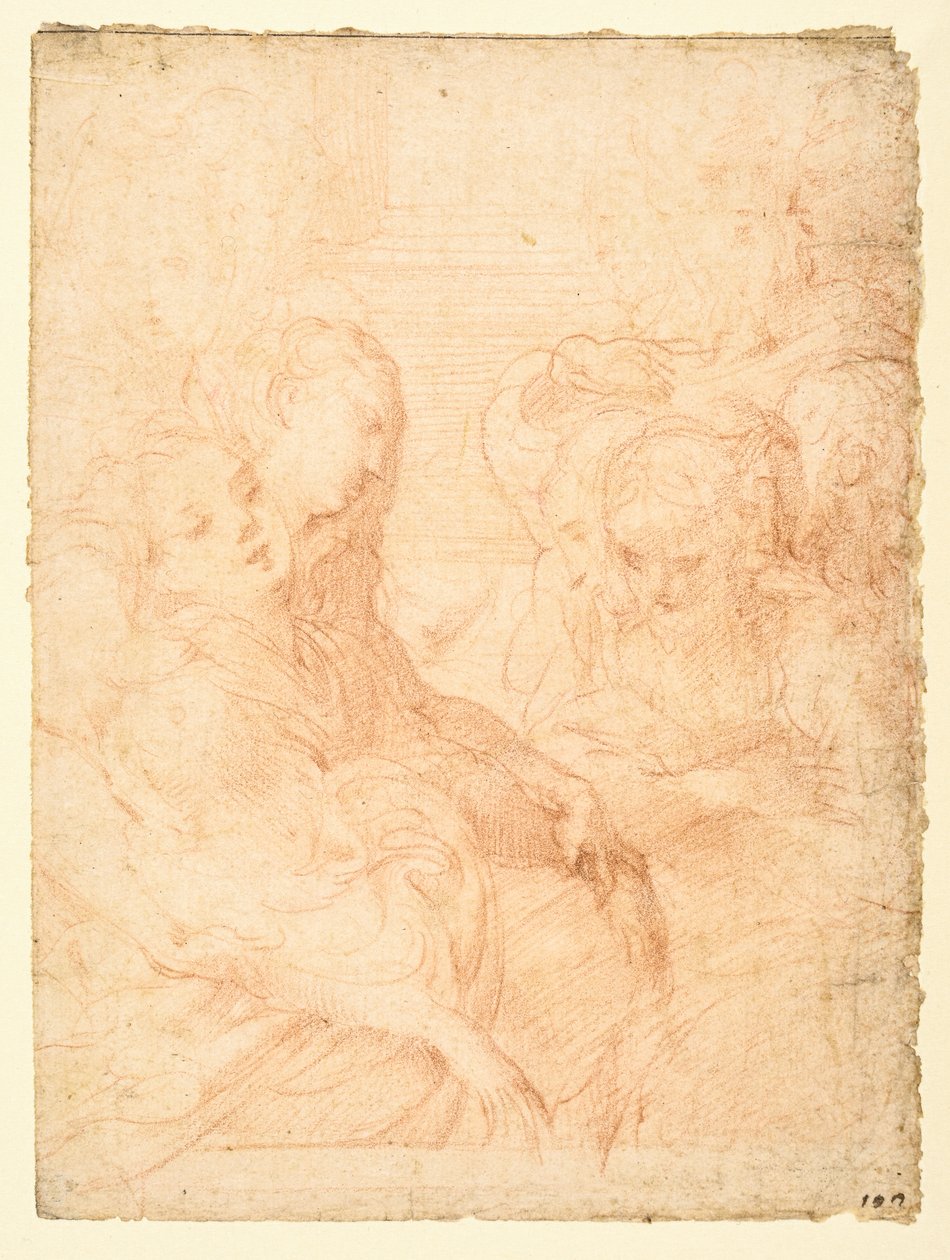 Grupo de mulheres (recto) de Parmigianino