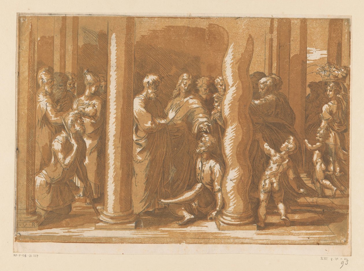Santos Pedro e João curam um paralítico de Parmigianino (attributed to)