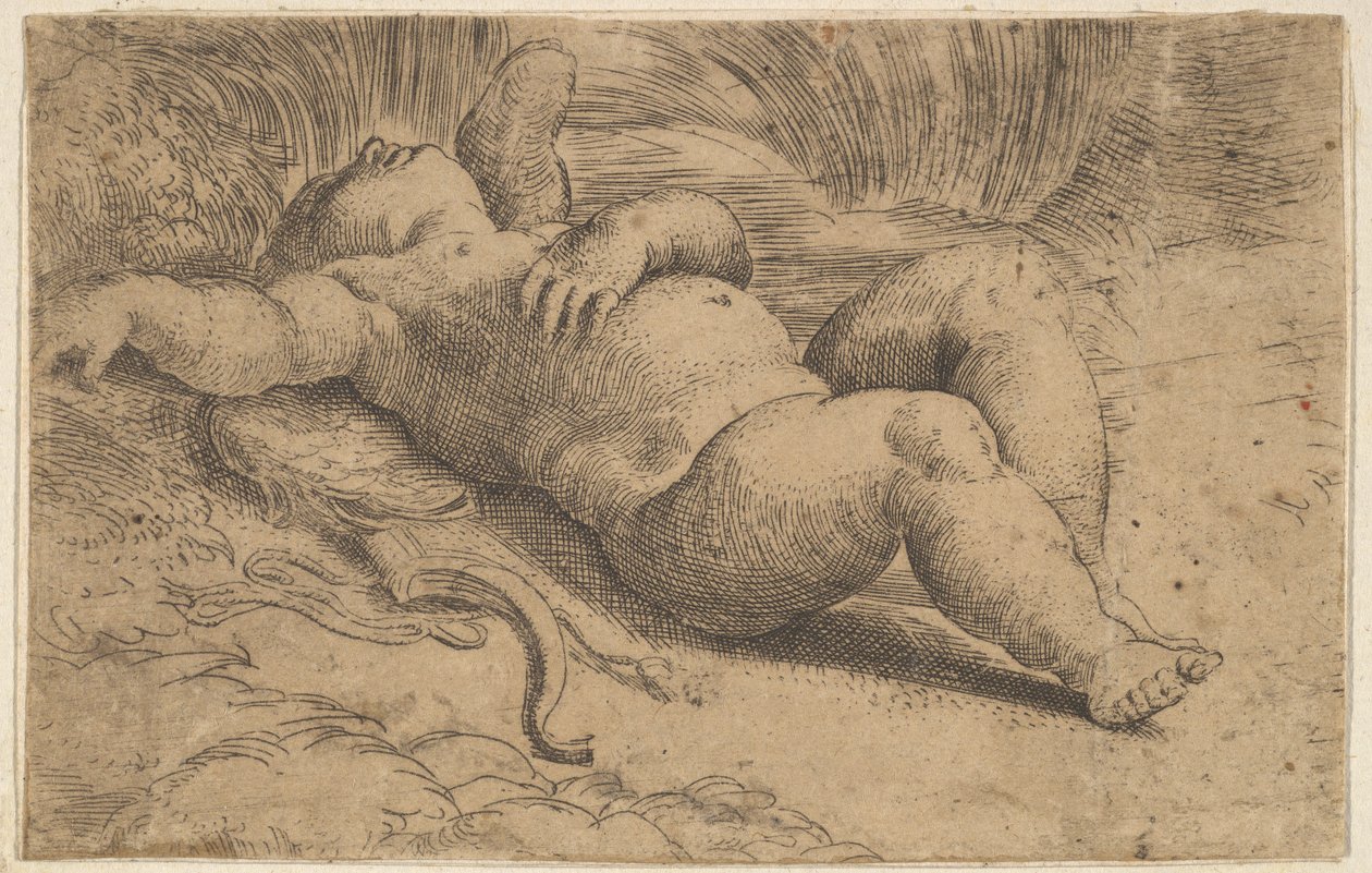 Cupido dormindo, século XVI. de Parmigianino