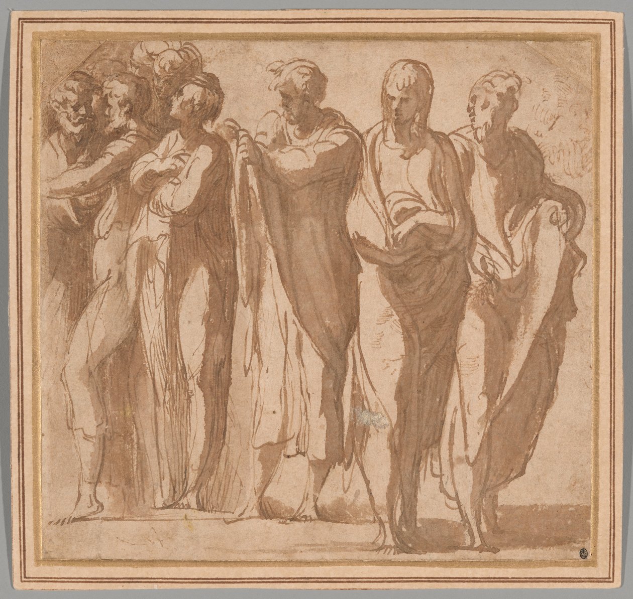 Grupo de nove figuras de pé de Parmigianino