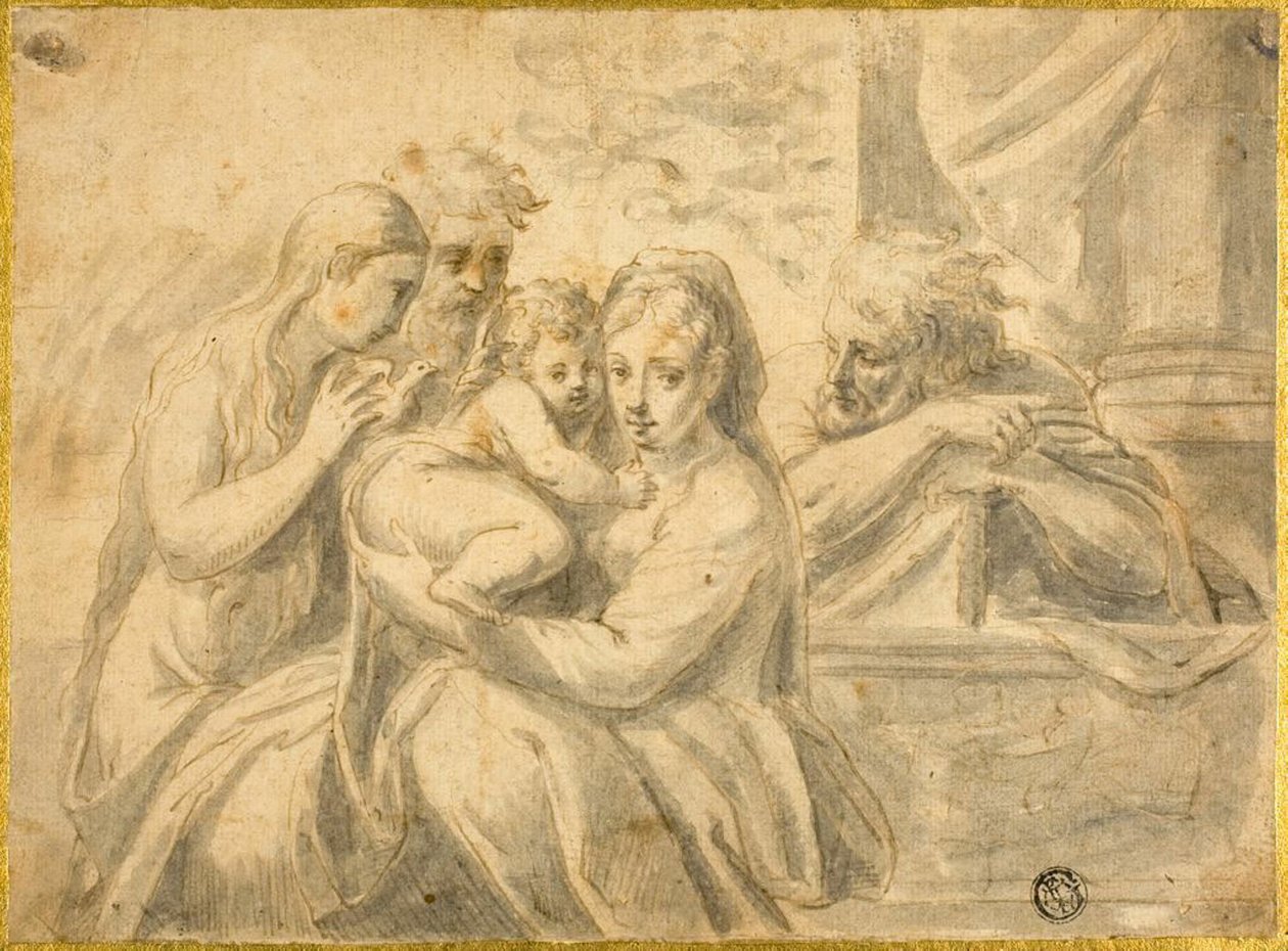 Sagrada Família com Maria Madalena e Santo Masculino de Parmigianino