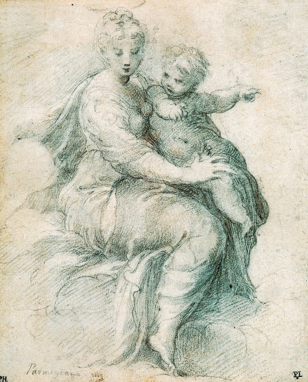 Madonna e criança nas nuvens, c1525. de Parmigianino