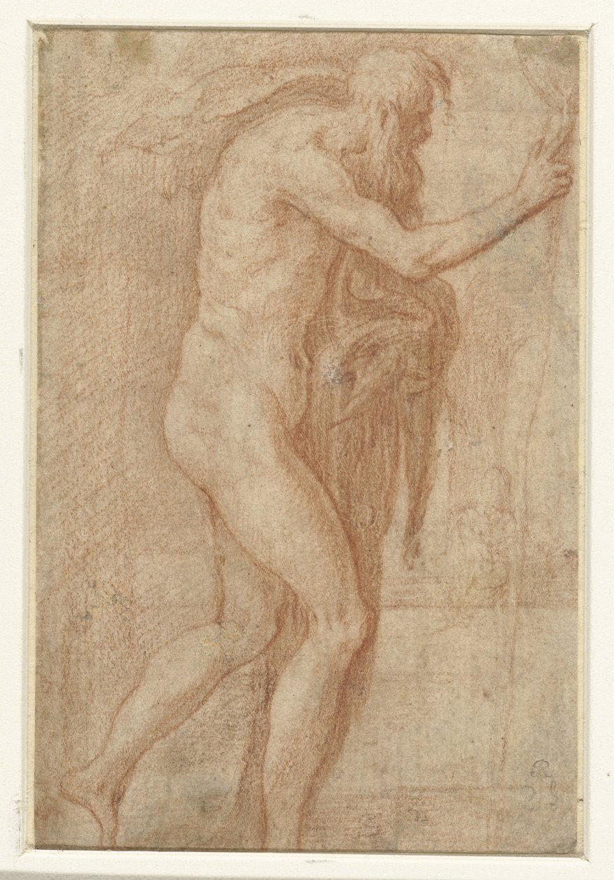 Homem levantando o dedo em aviso de Parmigianino
