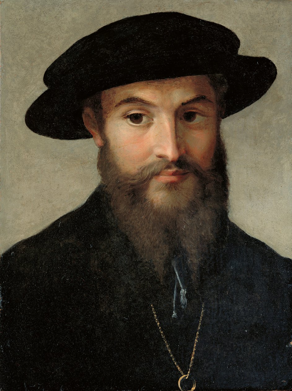Retrato de um homem barbudo de Parmigianino