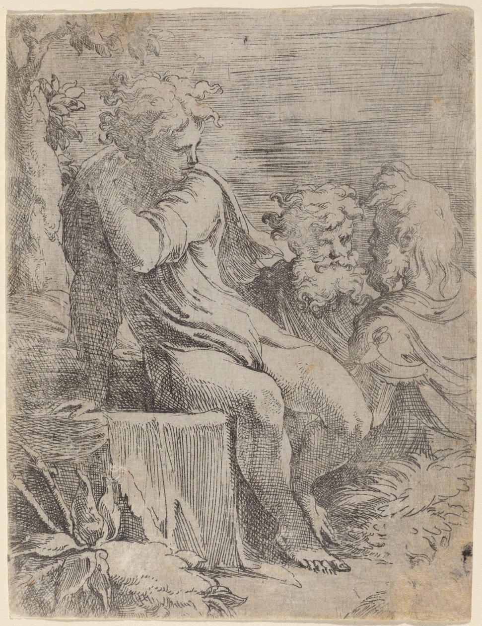 O menino e dois velhos de Parmigianino