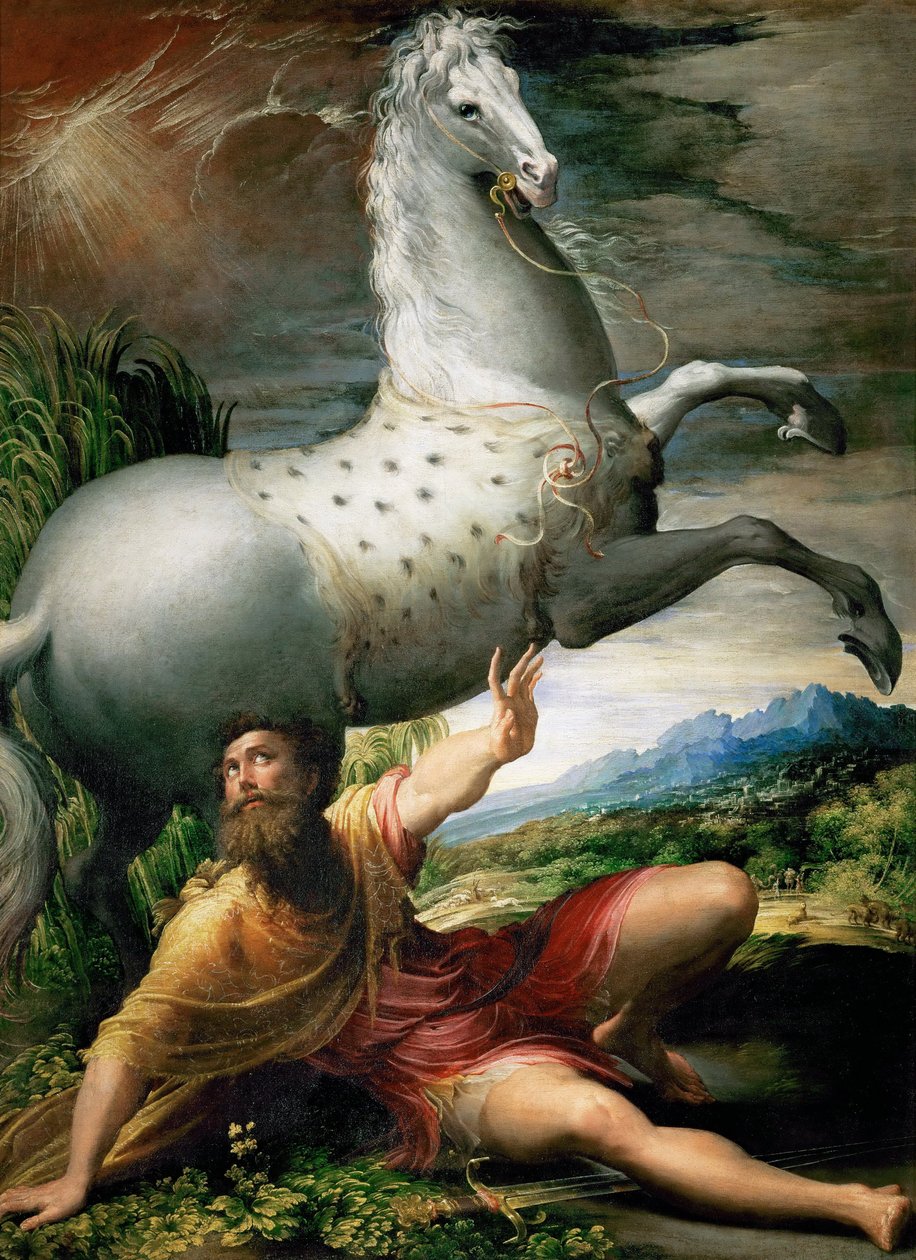 A conversão de São Paulo, ca 1528 de Parmigianino