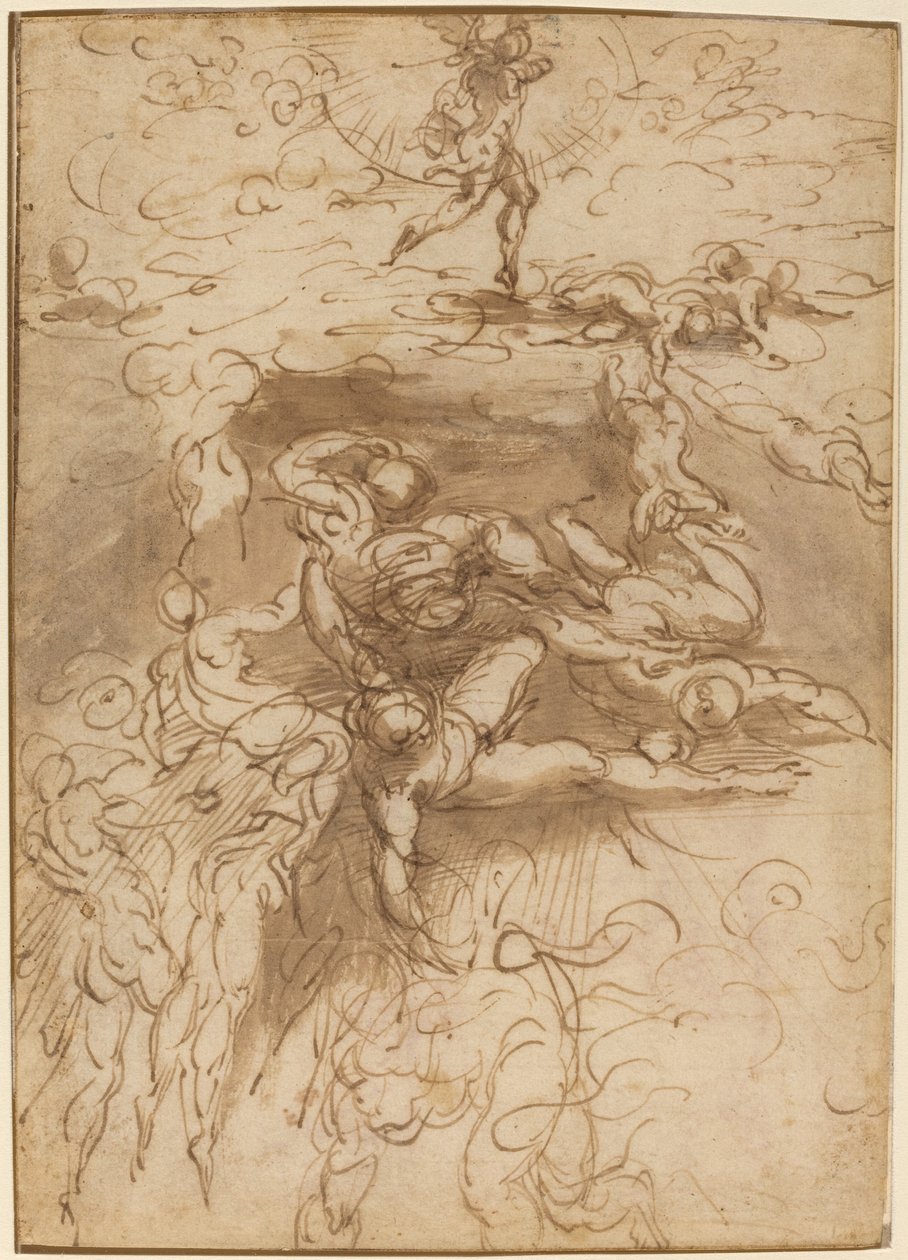 A Queda dos Anjos Rebeldes [reto] de Parmigianino