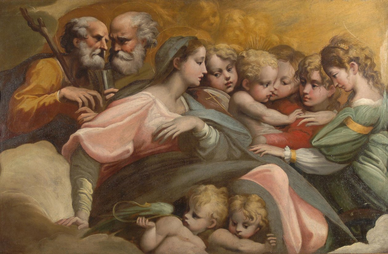 O Casamento Místico de Santa Catarina, ca 1524 de Parmigianino