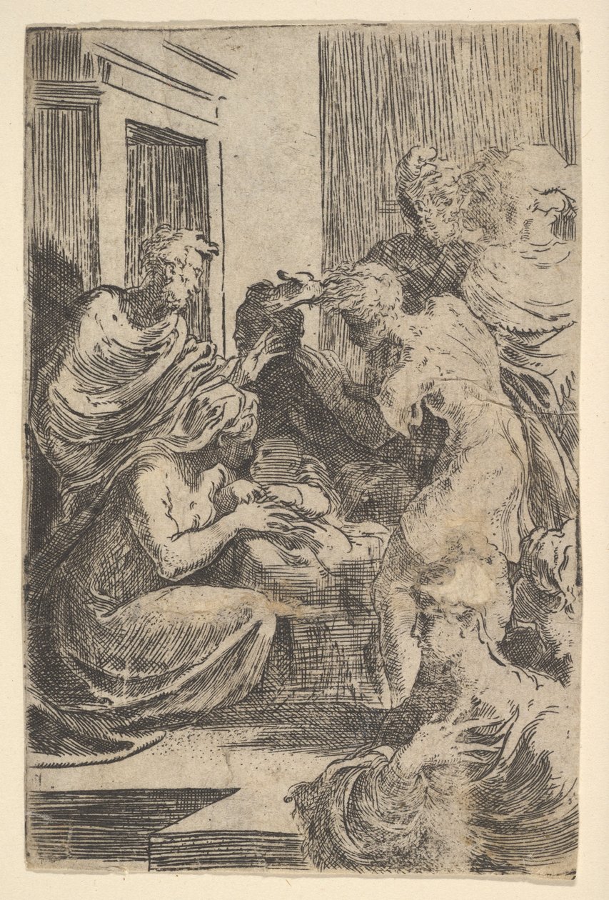 A Natividade, início do século XVI. de Parmigianino