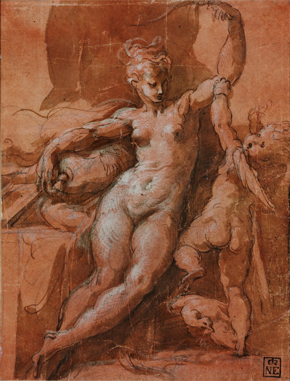 Venus entwaffnet Amor de Parmigianino
