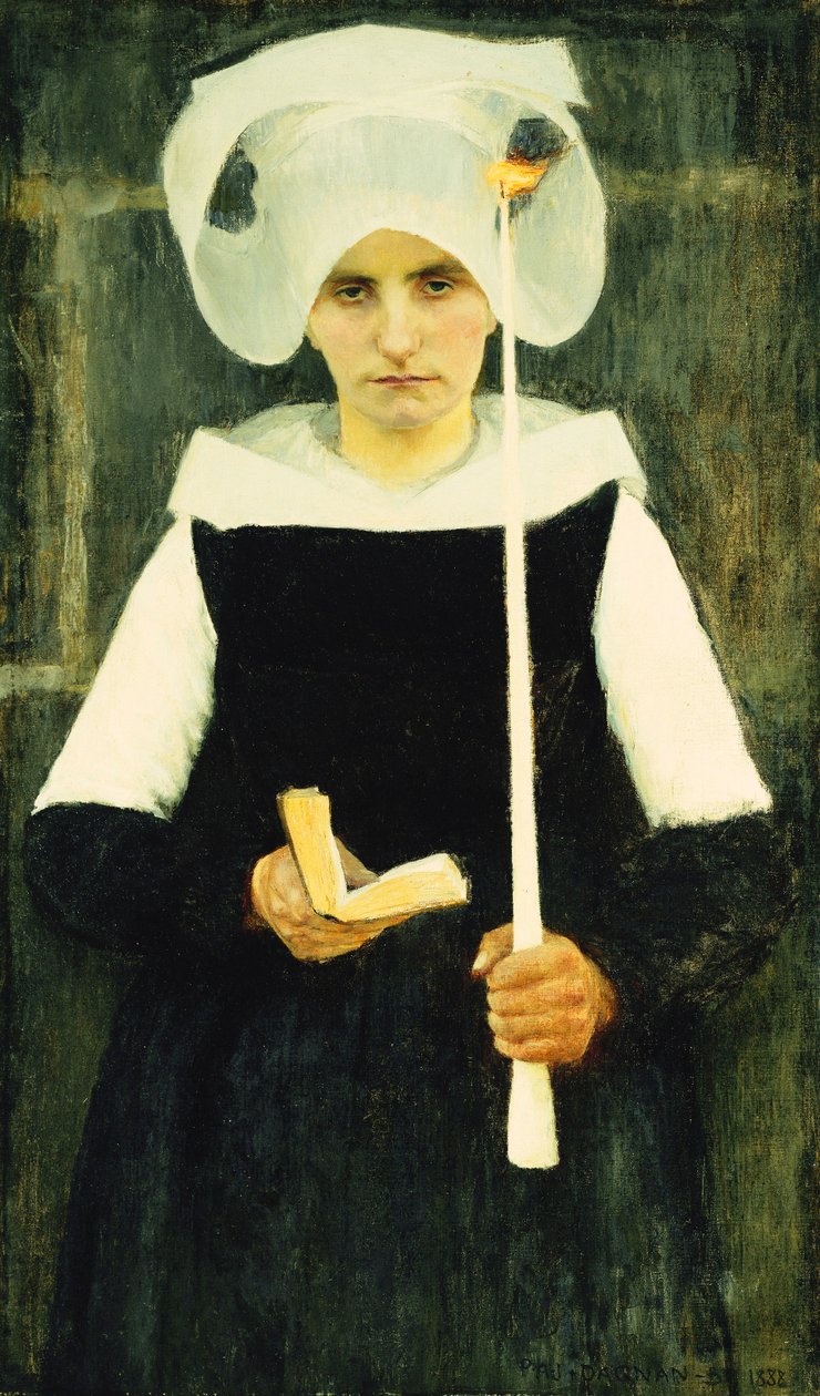 Bretão em Pardon; Bretonne au Pardon, 1888 de Pascal Adolphe Jean Dagnan Bouveret