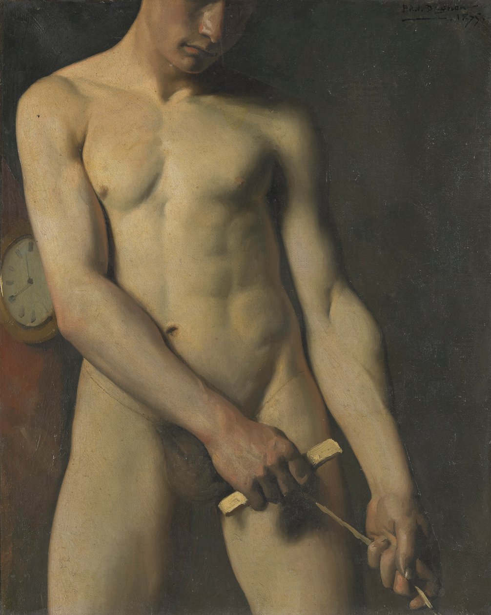 Estudo nu de um homem de Pascal Adolphe Jean Dagnan Bouveret