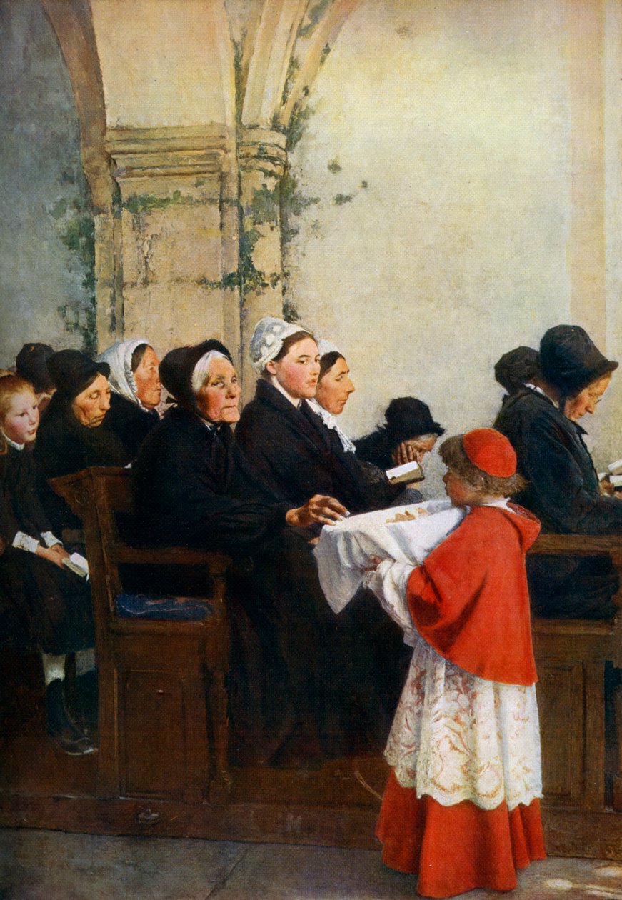 O Pão Abençoado, c1879, 1912. de Pascal Adolphe Jean Dagnan Bouveret