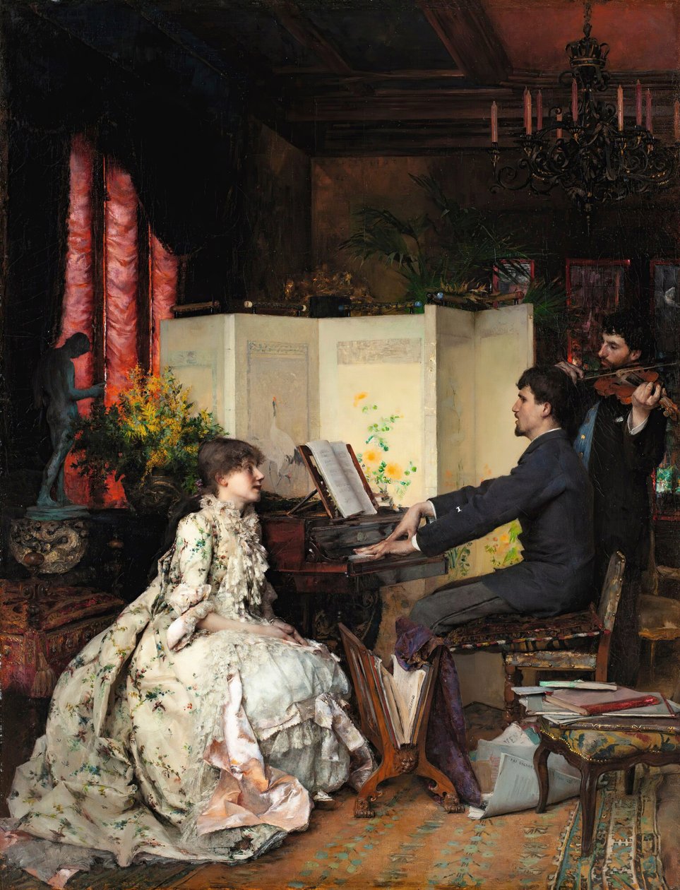 O Dueto, 1883. de Pascal Adolphe Jean Dagnan Bouveret