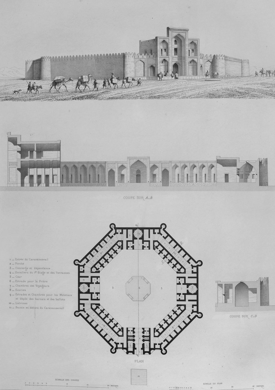 Caravançarai de Amin Abad por Pascal Coste de Pascal Coste