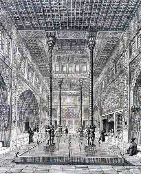 Interior do Palácio de Chahar Bagh, em Isfahan, de 