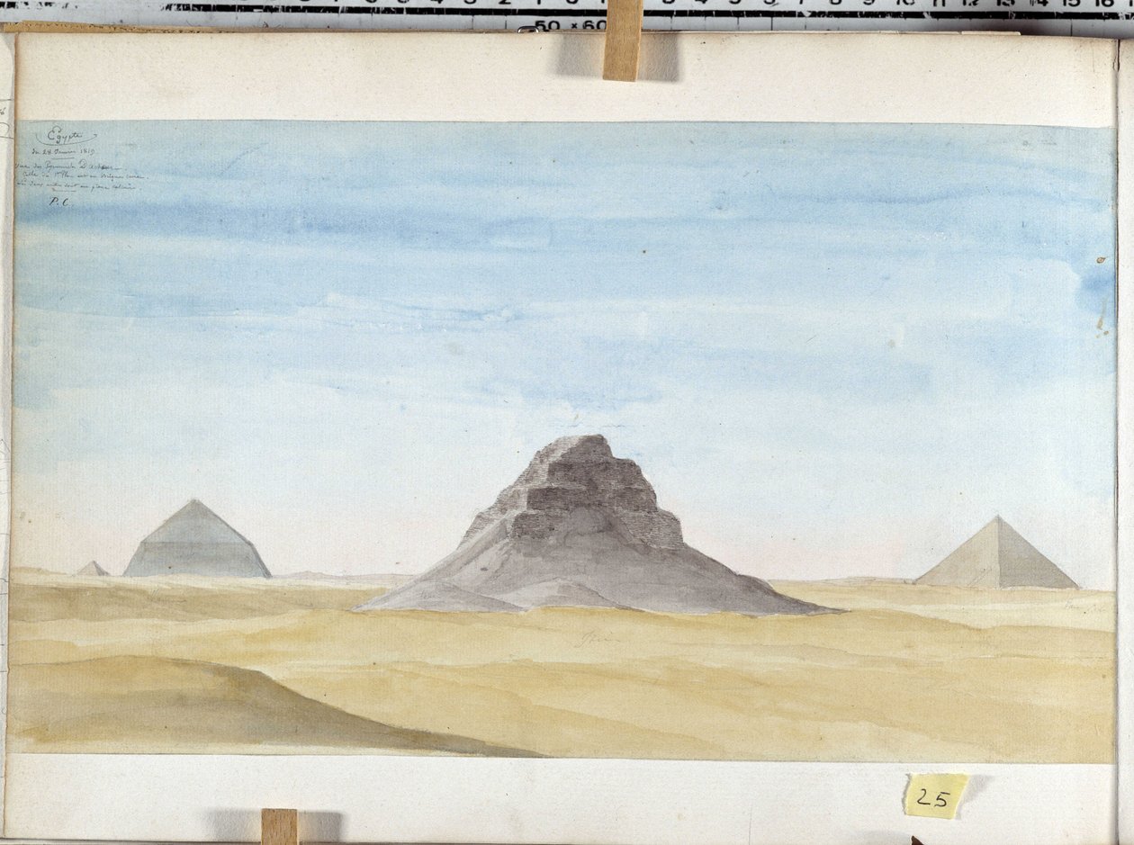 Vista da Pirâmide de Dachour. Desenho de Pascal Coste (1787-1879) Museu de Arqueologia do Mediterrâneo, Marselha de Pascal Xavier (after) Coste
