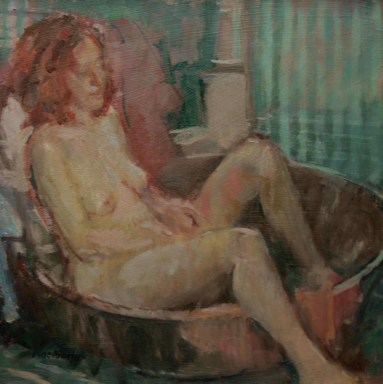Nua na antiga banheira, 2008 de Pat Maclaurin